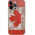 Canadian Flag Dark Wood iPhone 14 Pro Skin